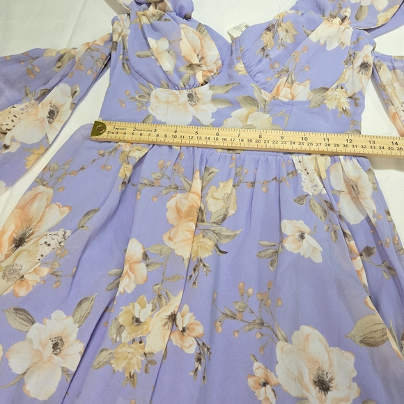 Privy Lavender and Cream Mini  Dress Size M NWT - Picture 12 of 16